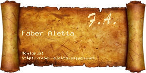 Faber Aletta névjegykártya